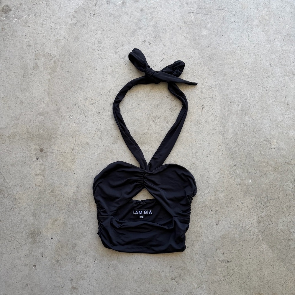 I.AM.GIA Black Halter Neck Top